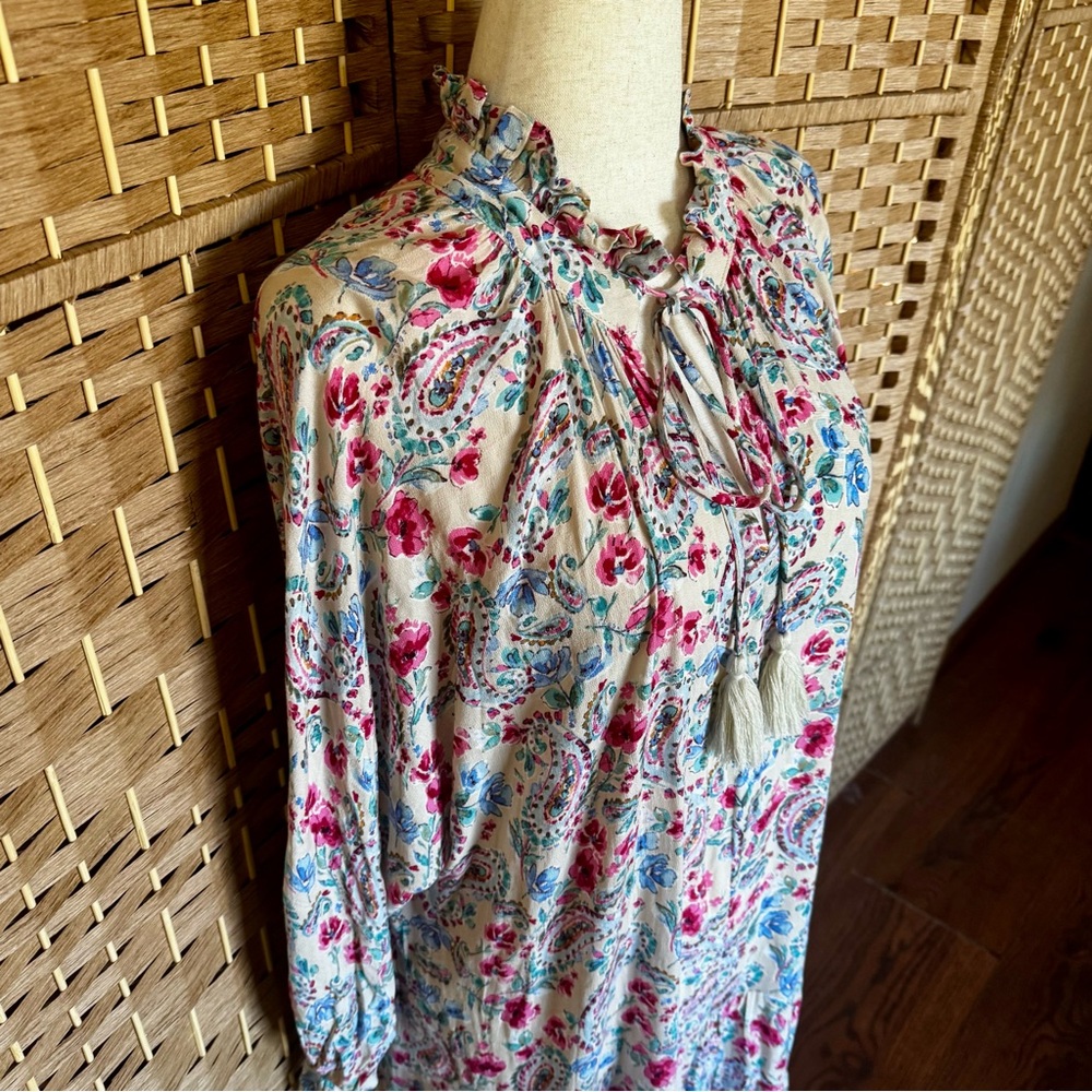 Floral print oversized VICI tiered maxi dress XL / XXL - Picture 3 of 13
